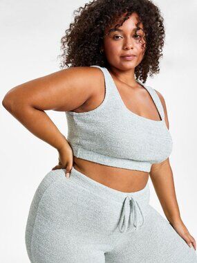 Jenni by Jennifer Moore Womens Fuzzy Knit Crop Top